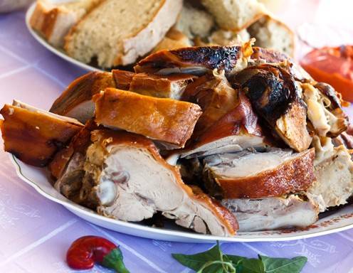 Spanferkel Rezept - Tranchiertes Fleisch