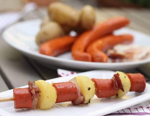 Debreziner-Erdäpfel-Spieße Rezept
