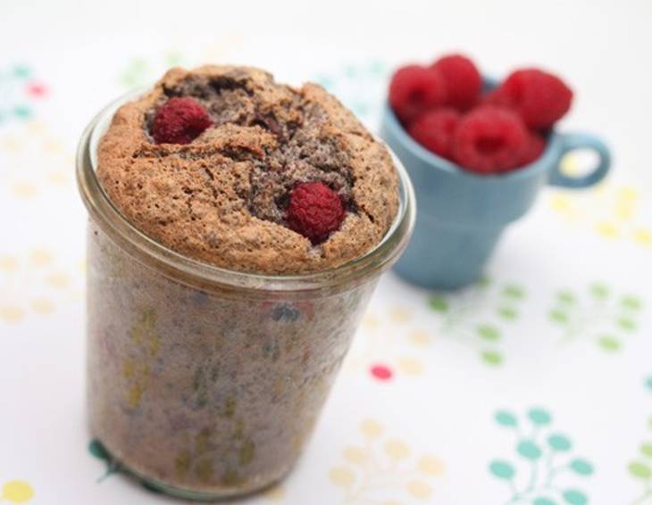 Himbeeren-Mohn Kuchen im Glas