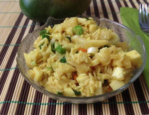 Karibischer Reissalat mit Ananas und Mango Rezept