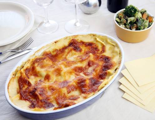 Fischlasagne mit Broccoli