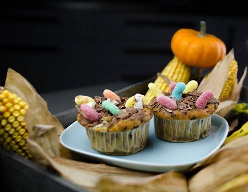 Halloween Wurm Muffins