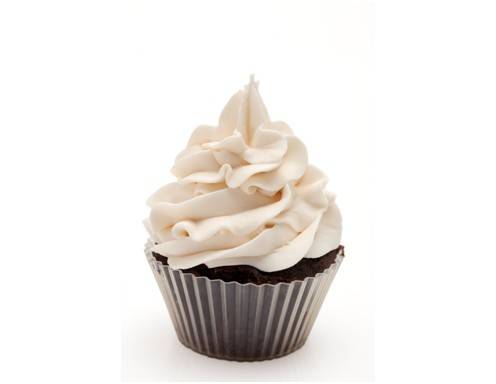 <p>Ein Cupcake mit perfektem, wei&szlig;en Topping.</p>