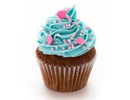 <p>Cupcake mit kr&auml;ftigen Farben.</p>