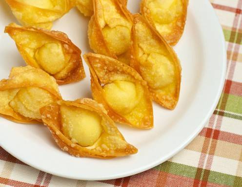 Knusprige Garnelen-Wantans mit Wachteleiern Rezept