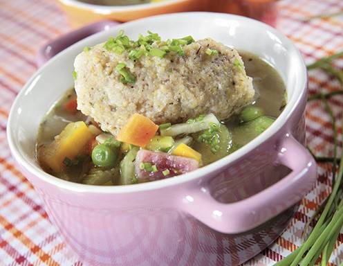 Gemüsesuppe mit Polentanockerl Rezept
