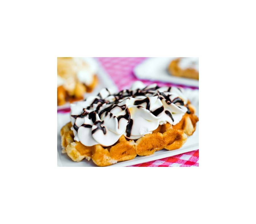 Hirsewaffeln mit Giandujaespuma