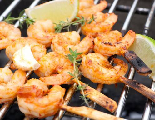 Wintergrillen - Garnelen in Erdnuss-Limetten-Marinade