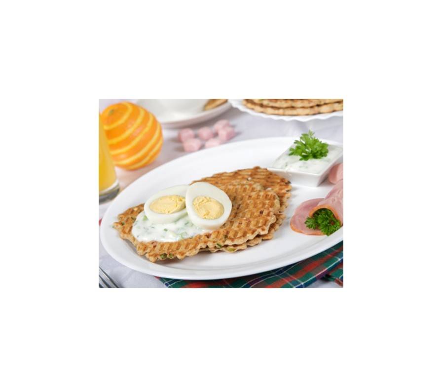 Schinkenwaffeln mit pikanter Käsefülle