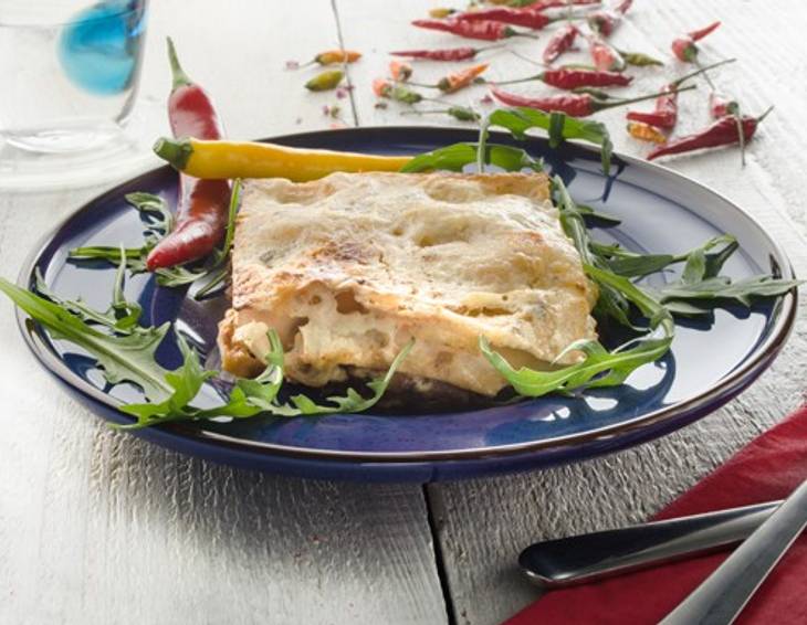 Scharfe Rucola-Tomaten-Lasagne