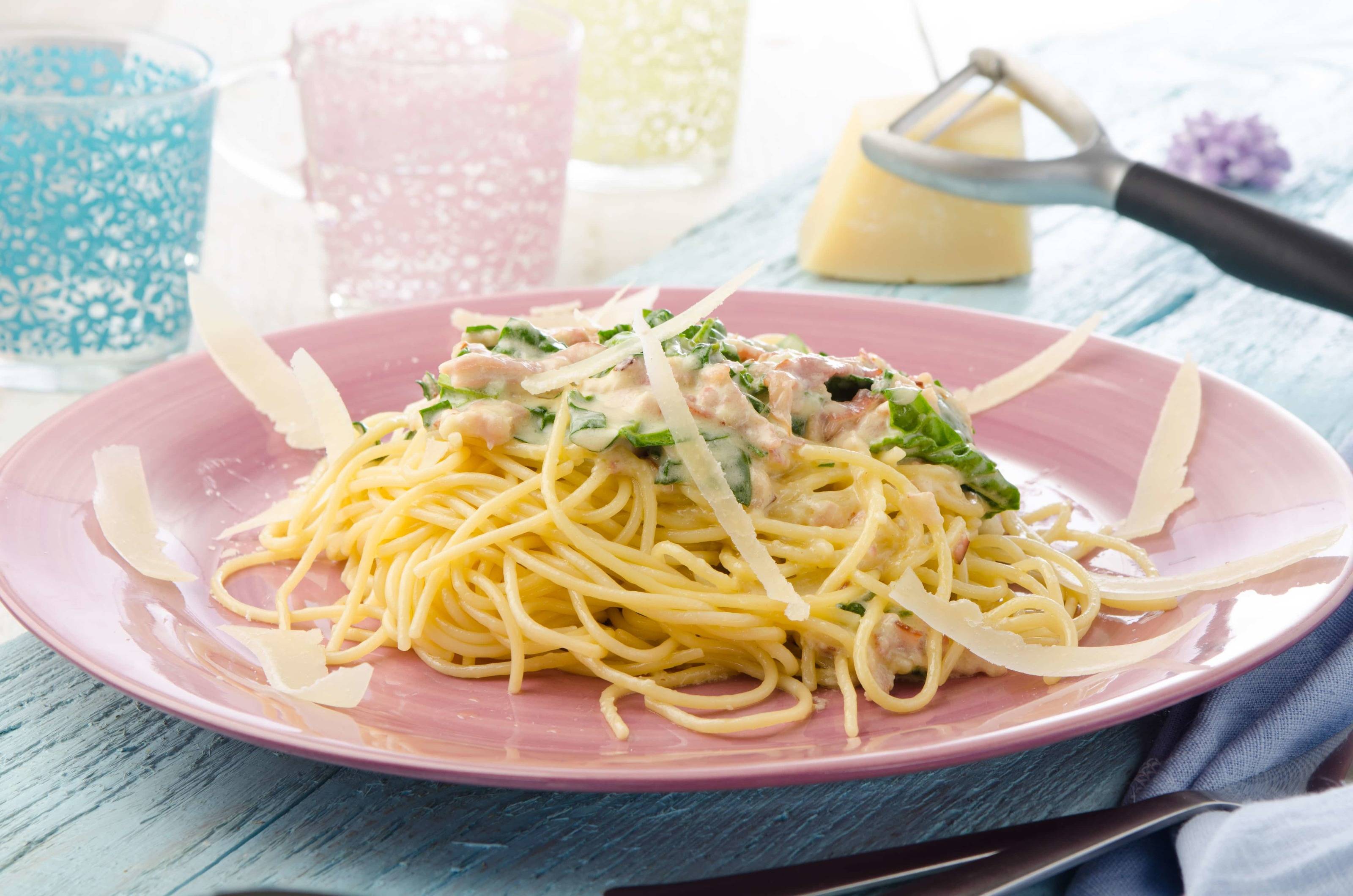 Spaghetti Carbonara mit Gemüse Rezept - ichkoche.de Spaghetti Carbonara mit Gemüse Rezept - ichkoche.de