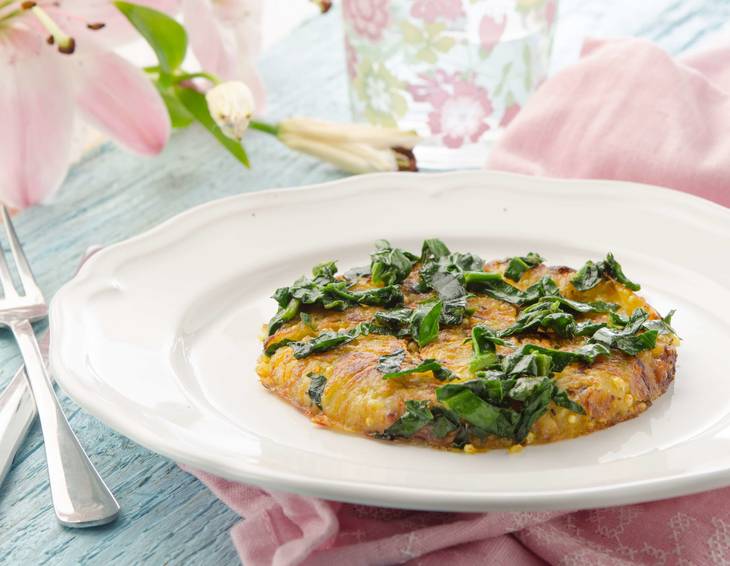 Kohlrabirösti mit Babyspinat Kohlrabirösti mit Babyspinat