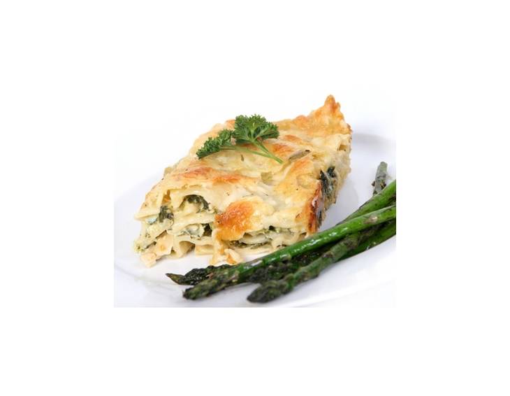 Topfenlasagne mit grünem Gemüse Topfenlasagne mit grünem Gemüse
