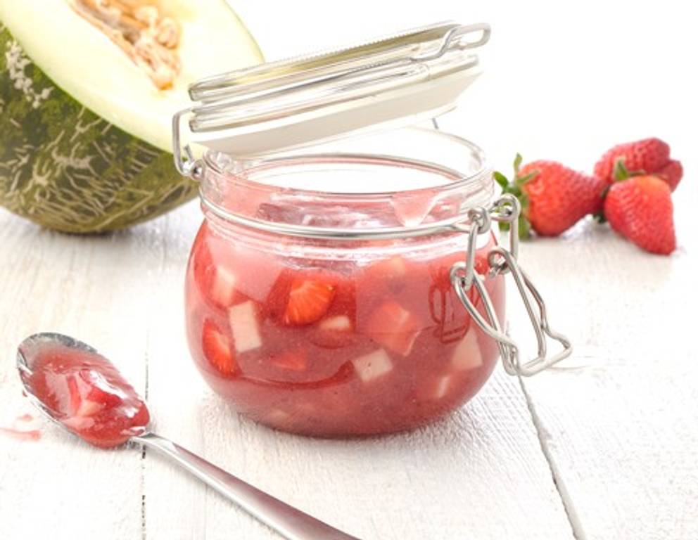 Erdbeer-Melonen-Marmelade Erdbeer-Melonen-Marmelade