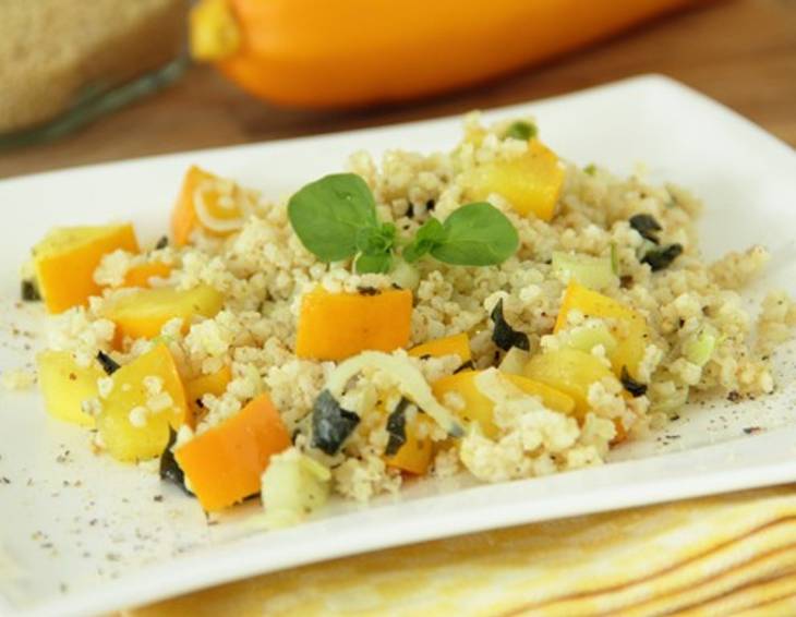 Hirse-Risotto mit gelber Zucchini Hirse-Risotto mit gelber Zucchini