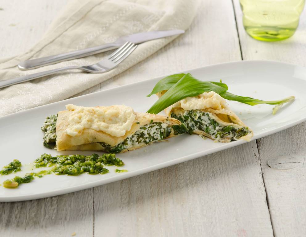 Überbackene Bärlauchpalatschinken Überbackene Bärlauchpalatschinken