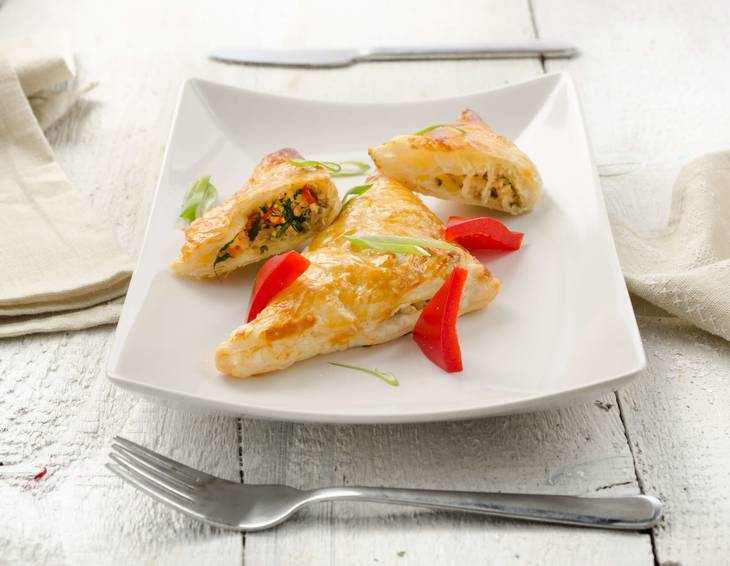 Pikante Blätterteigeckerln Pikante Blätterteigeckerln