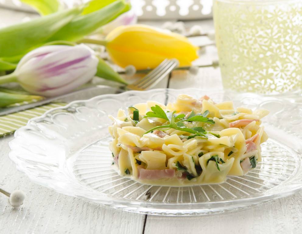 Schinkenfleckerln mit Bärlauch Schinkenfleckerln mit Bärlauch