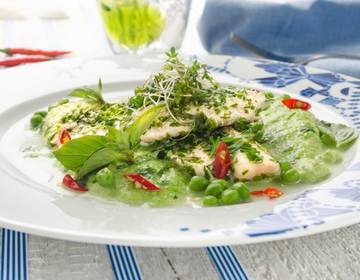 Seezungenfilets mit Erbsenpüree Seezungenfilets mit Erbsenpüree