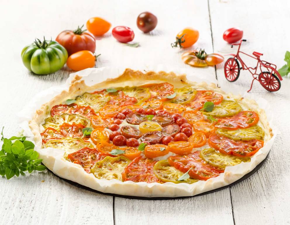 Bunte Paradeiser-Tarte Bunte Paradeiser-Tarte