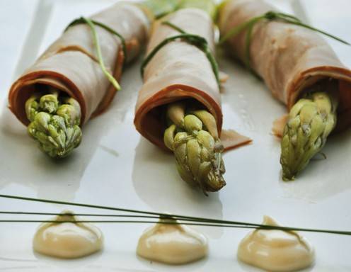 Spargel-Schinken-Röllchen Rezept