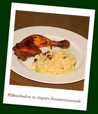 Putenkeulen in Ingwer-Limettenmarinade