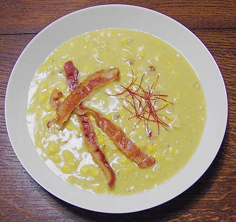 Maiscremesuppe mit Speck