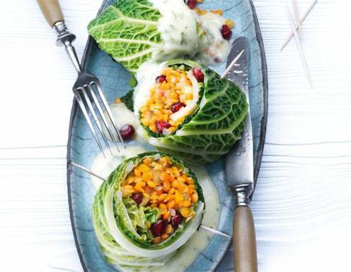 Wirsingwickel mit Linsenfüllung aus dem Dampfgarer Rezept - ichkoche.at Wirsingwickel mit Linsenfüllung aus dem Dampfgarer Rezept - ichkoche.at