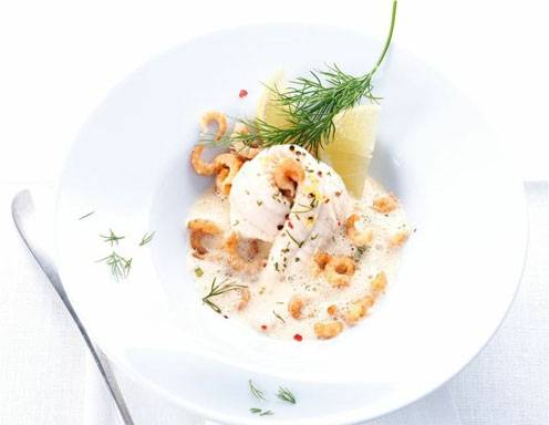 Seezungenfilet in Krabbensauce