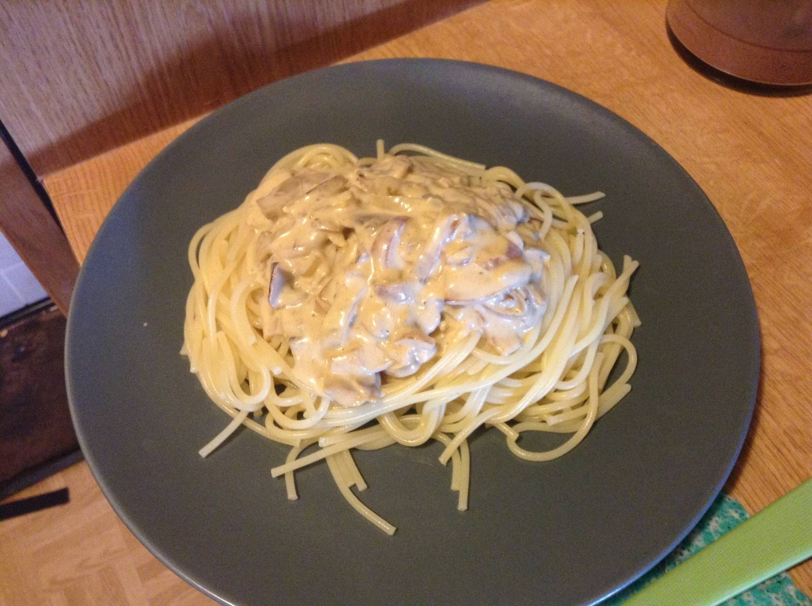 Champignon-Paprika-Spaghetti