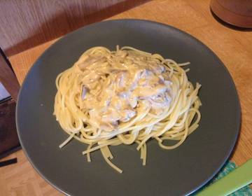 Champignon-Paprika-Spaghetti