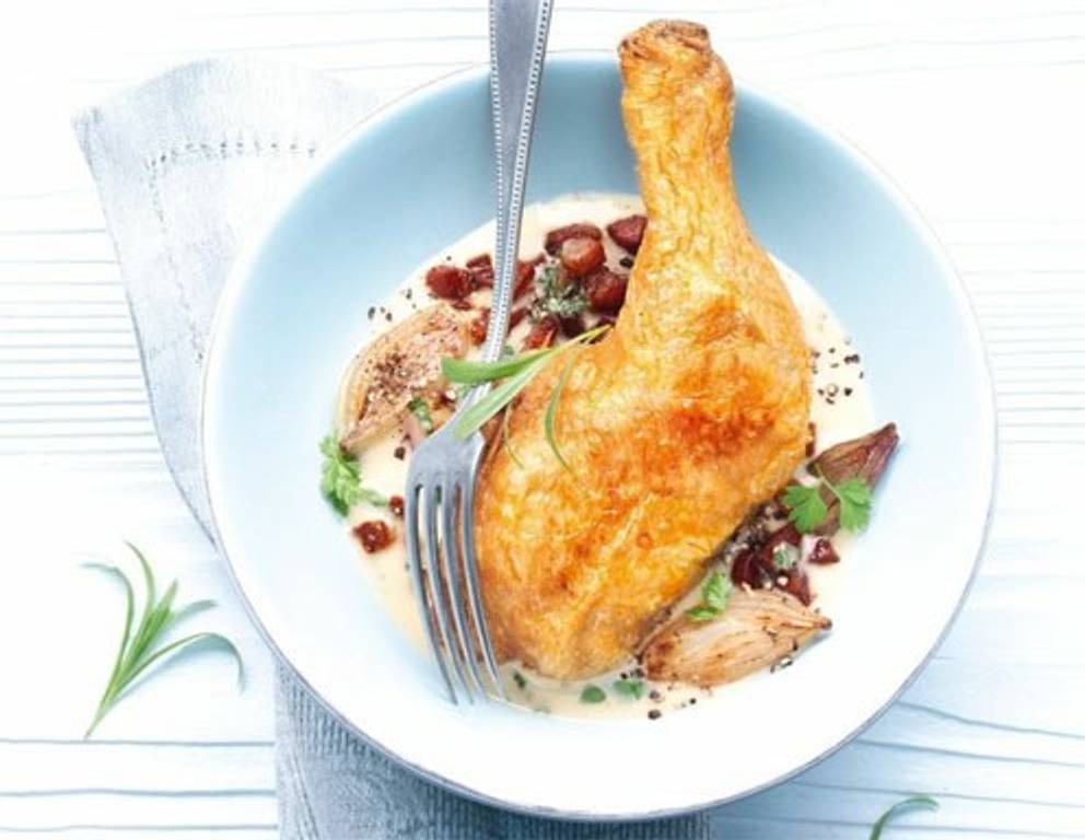 Hühnchen in Weißweinsauce aus dem Dampfgarer Hühnchen in Weißweinsauce aus dem Dampfgarer