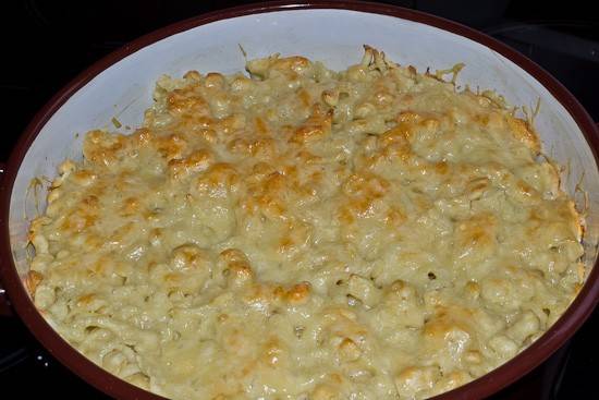 Spätzle mit Käse überbacken