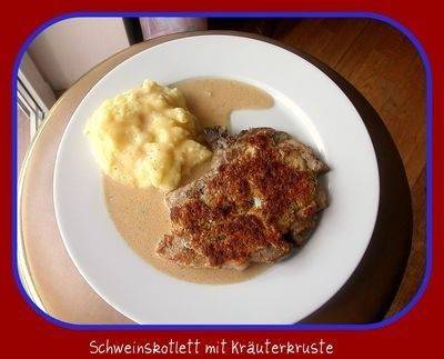 Schweinskotelett mit Kräuterkruste