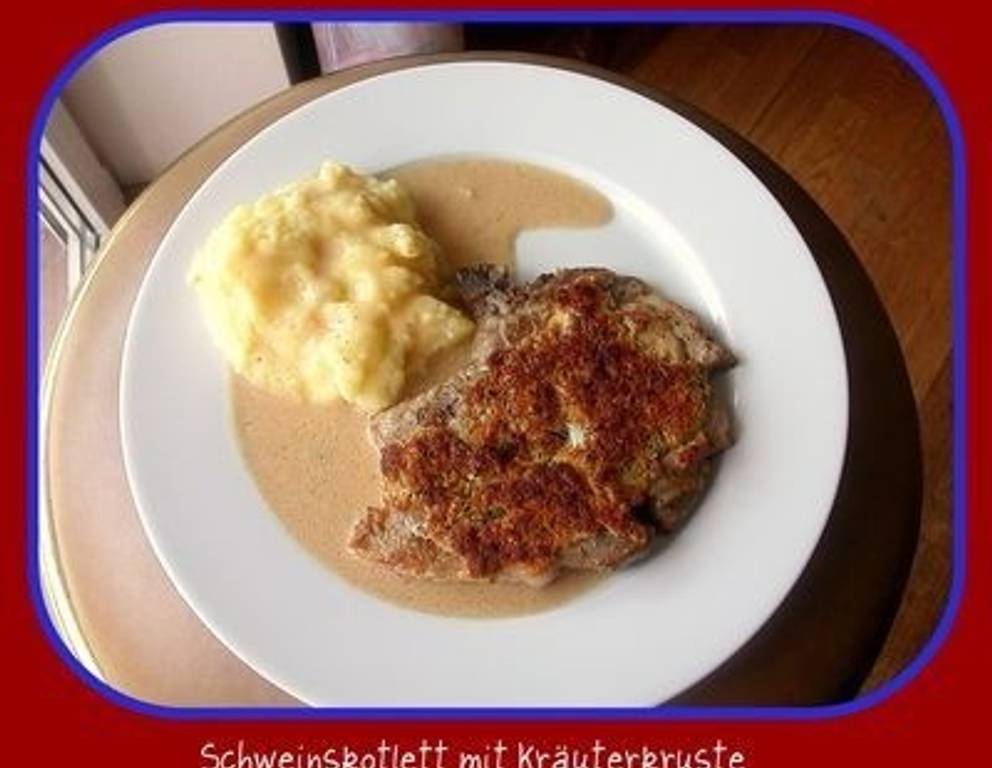 Schweinskotelett mit Kräuterkruste Schweinskotelett mit Kräuterkruste