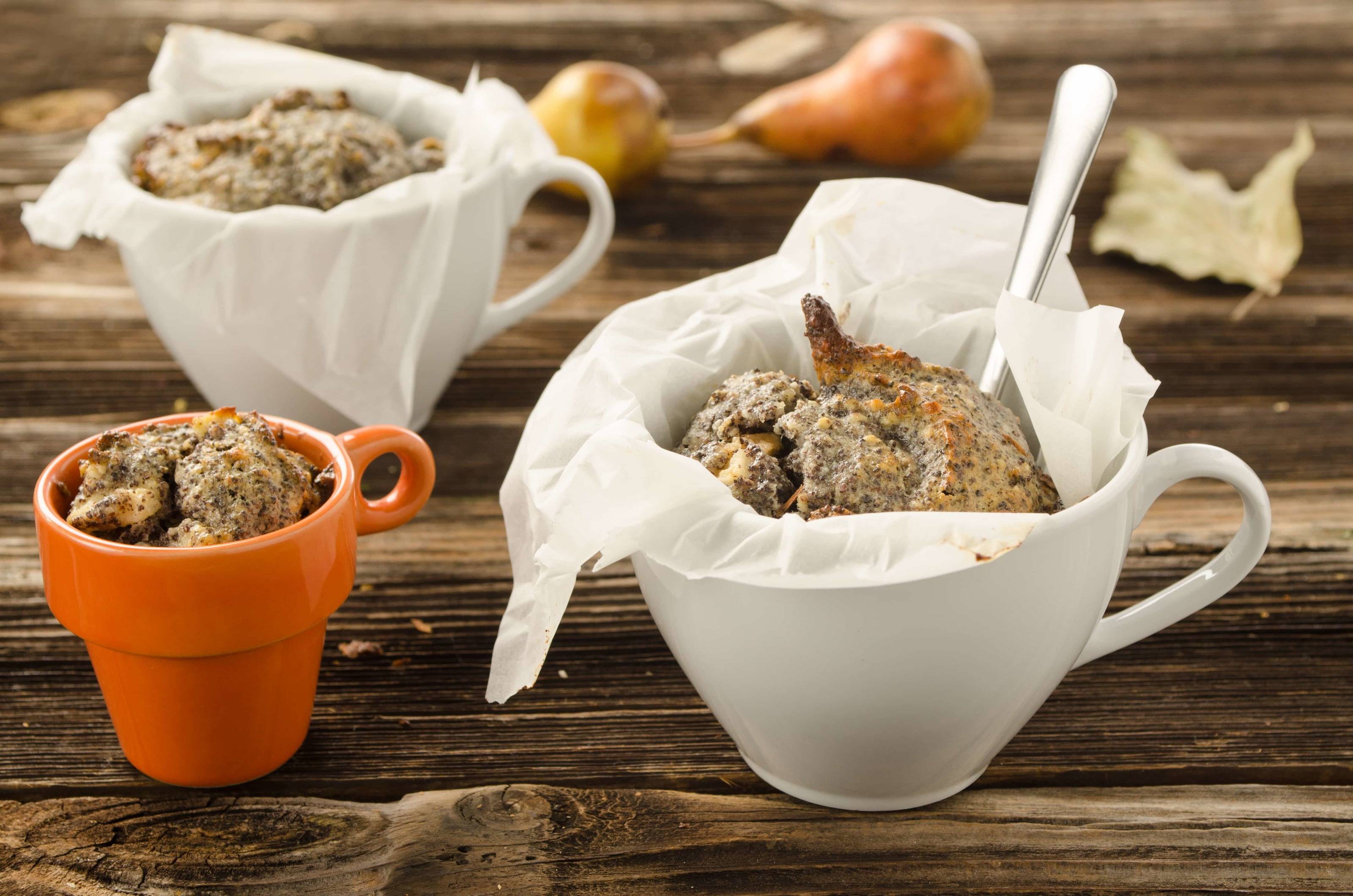 Birnen-Mohn-Kuchen im Häferl