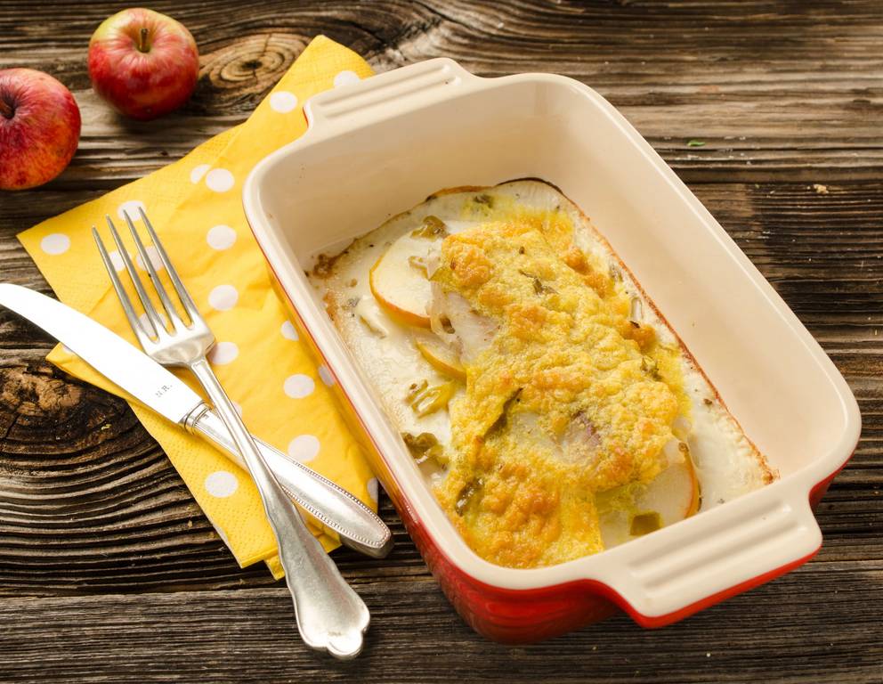 Fisch in Apfel-Curry-Sauce Fisch in Apfel-Curry-Sauce