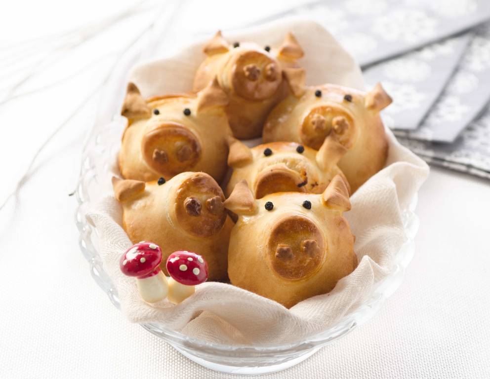 Gebackene Glücksschweinchen pikant Gebackene Glücksschweinchen pikant