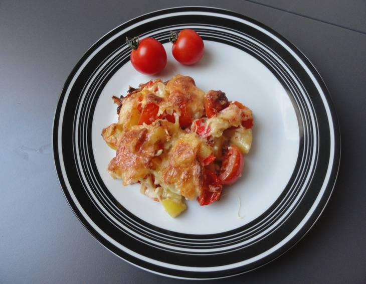 Tomaten-Erdäpfel-Gratin