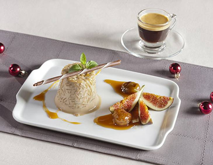 Mokka-Pannacotta mit Basmati-Reis und karamellisierten Maroni Mokka-Pannacotta mit Basmati-Reis und karamellisierten Maroni