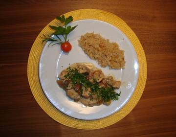 Putengeschnetzeltes mit Steinpilzen Putengeschnetzeltes mit Steinpilzen