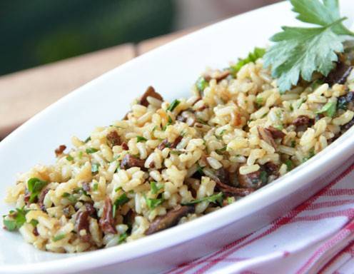 Vollreissalat mit Pilzen