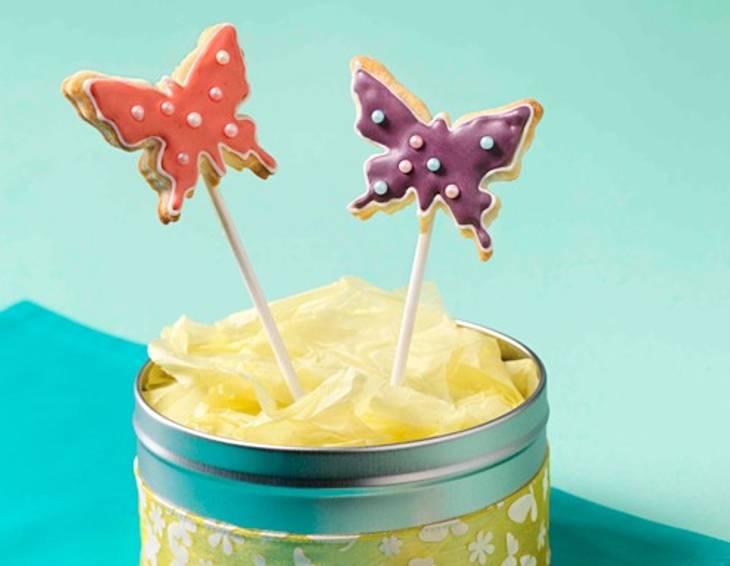 Schmetterlings Keks-Pops Schmetterlings Keks-Pops