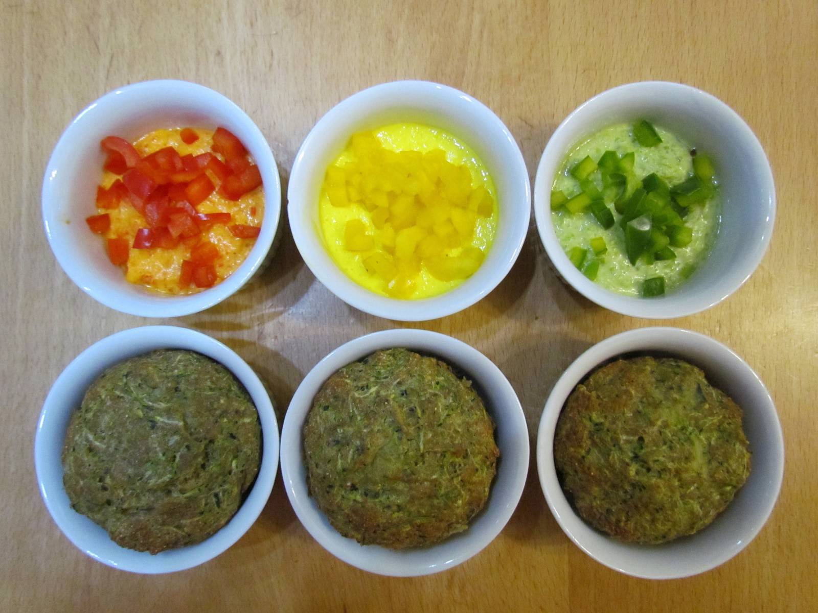 Zucchini-Muffins mit Paprika-Ampel