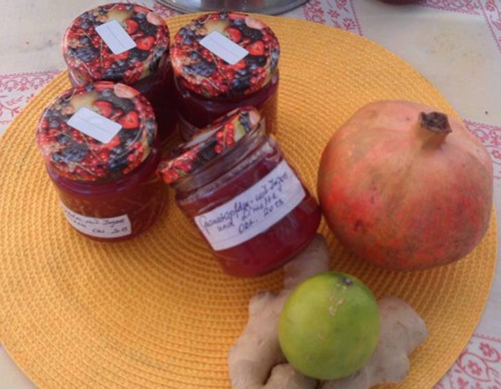 Granatapfelmarmelade mit Ingwer und Limette Granatapfelmarmelade mit Ingwer und Limette