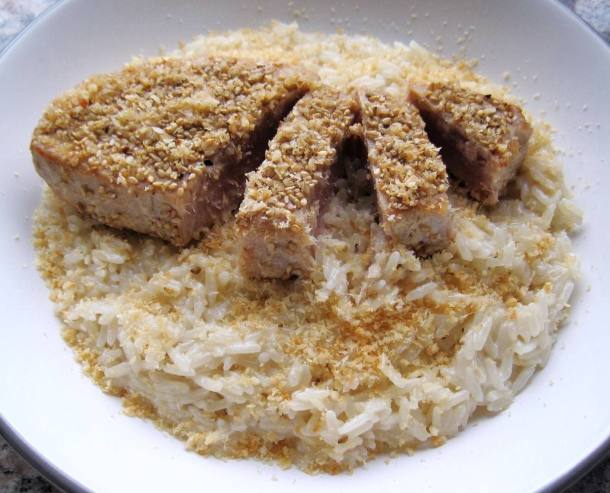Thunfischsteak mit Kokosreis