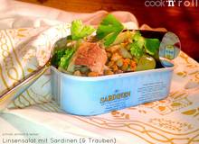Linsensalat mit Sardinen & Trauben