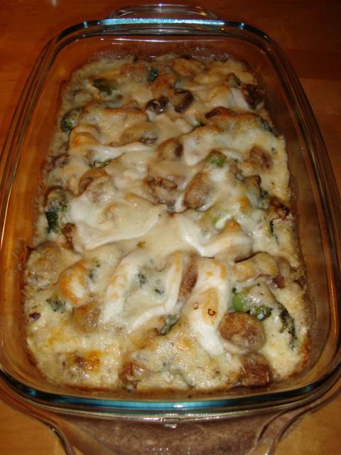Überbackenes Gemüse in Bechamelsauce