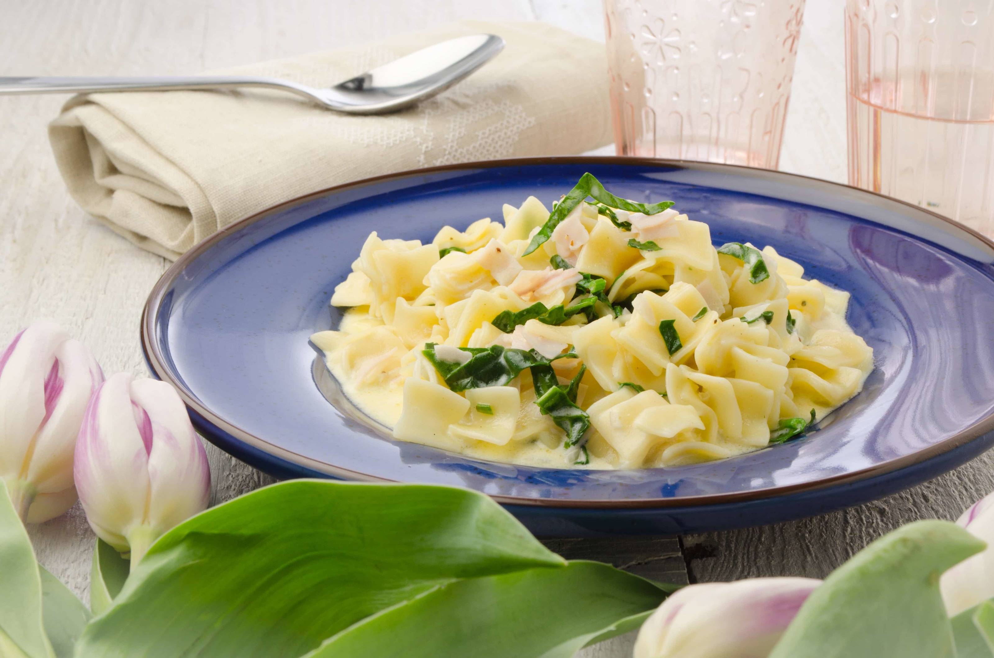 Bärlauch-Schinkenfleckerln Rezept