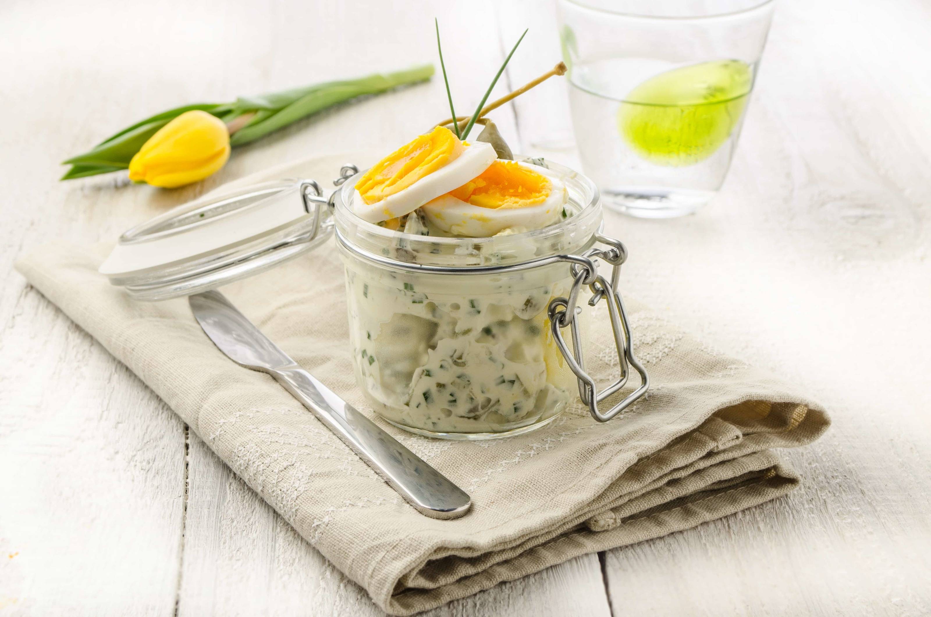 Eiersalat mit Erdäpfeln Rezept